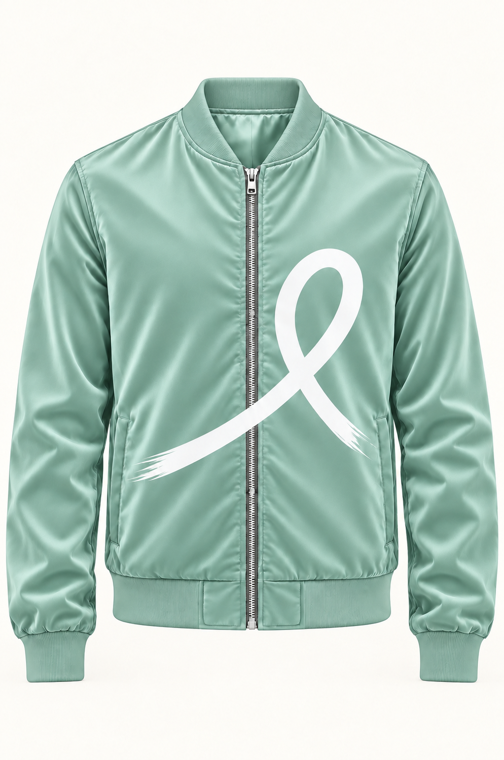 1OVER Ribbon Bomber Jacket — Seafoam
