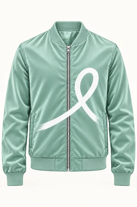 1OVER Ribbon Bomber Jacket — Seafoam