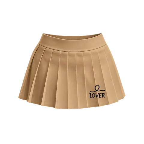 1OVER Pleated Mini Skirt — Camel
