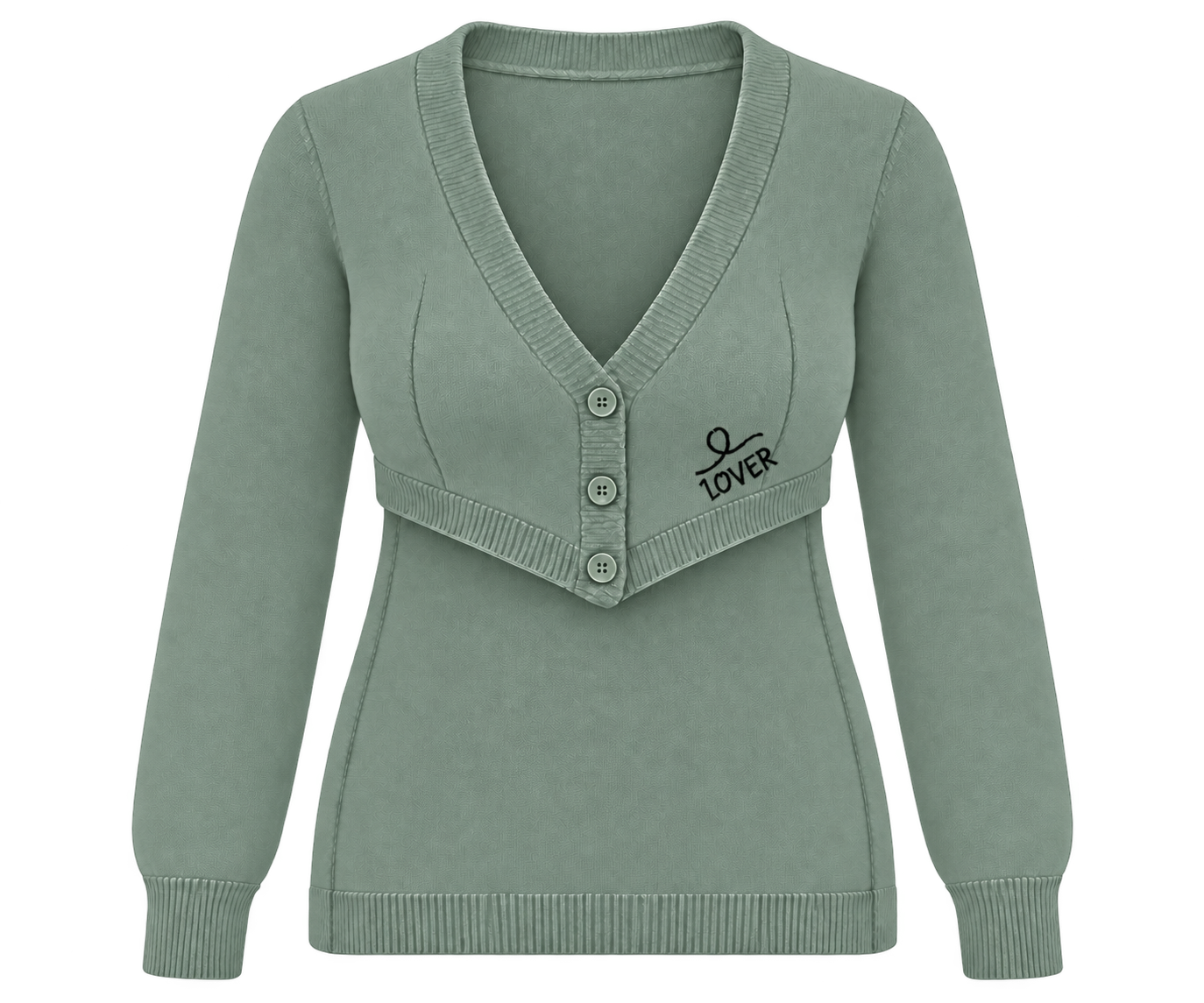 1OVER Longback Cardigan Bra — Eucalyptus