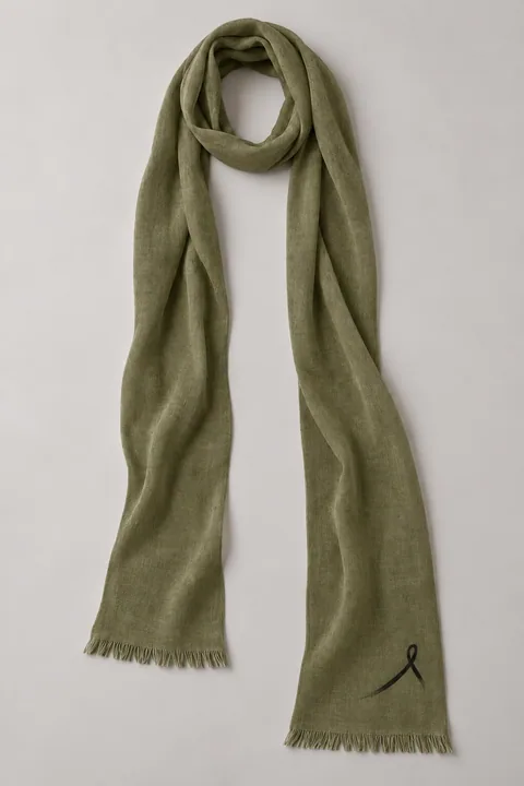 1OVER Ribbon Skinny Scarf — Olive
