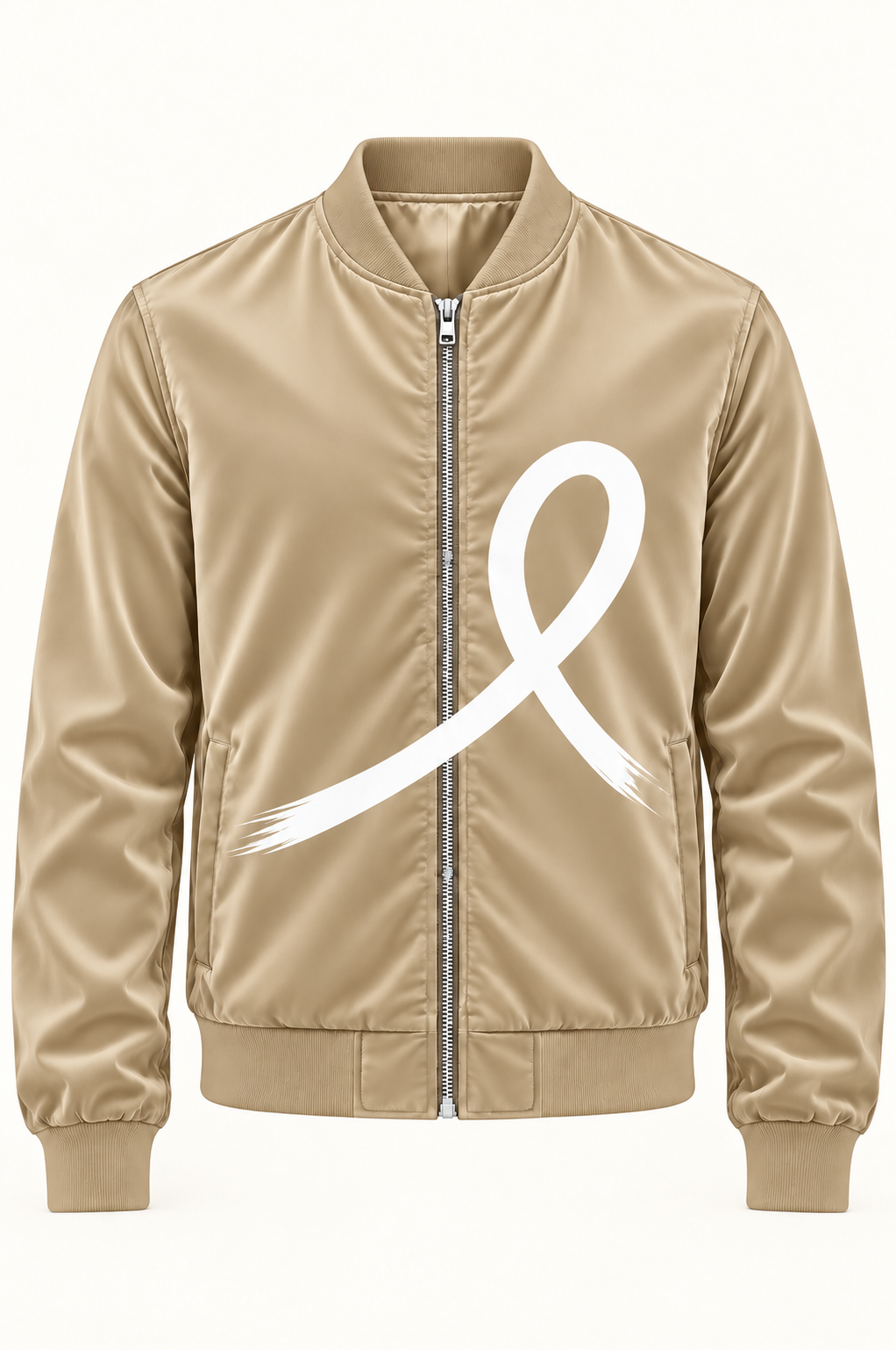 1OVER Ribbon Bomber Jacket — Sand