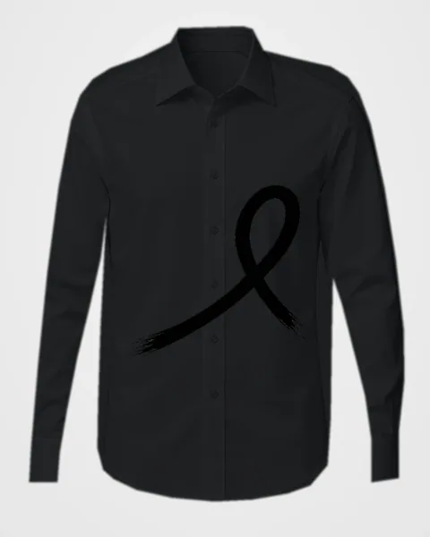 1OVER Ribbon Brush Dress Shirt — Black