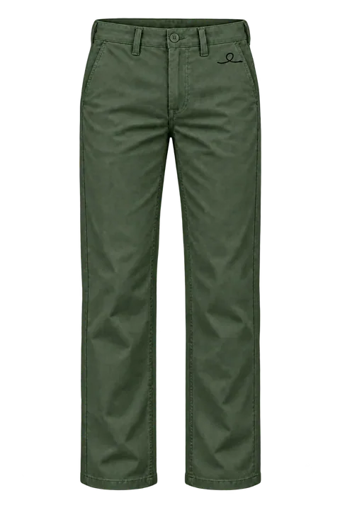 1OVER Ribbon Cotton Chinos — Forest Green