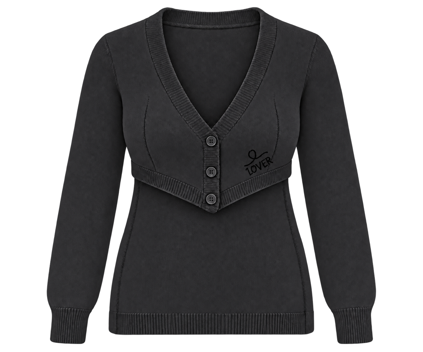 1OVER Longback Cardigan Bra — Soft Black