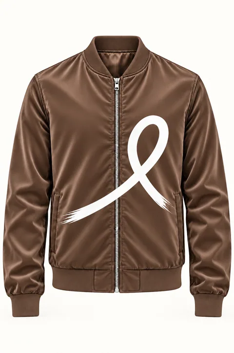 1OVER Ribbon Bomber Jacket — Mocha