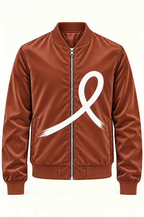 1OVER Ribbon Bomber Jacket — Rust