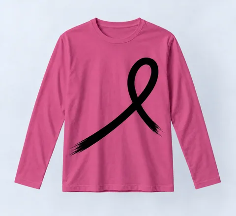 1OVER Ribbon Long Sleeve Tee — Fuchsia