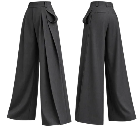 1OVER Loop Pleat Trousers — Charcoal