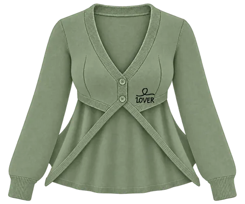 1OVER Longback Cape Knit Cardigan — Sage