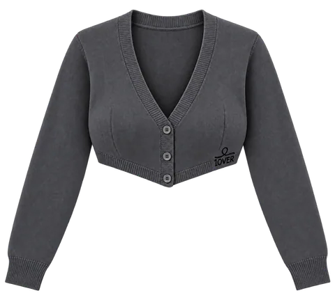 1OVER Cardigan Bra Top — Graphite