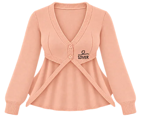 1OVER Longback Cape Knit Cardigan — Peach