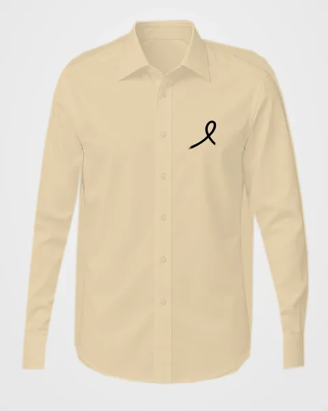 1OVER Ribbon Chest Dress Shirt — Beige