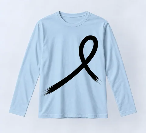 1OVER Ribbon Long Sleeve Tee — Powder Blue