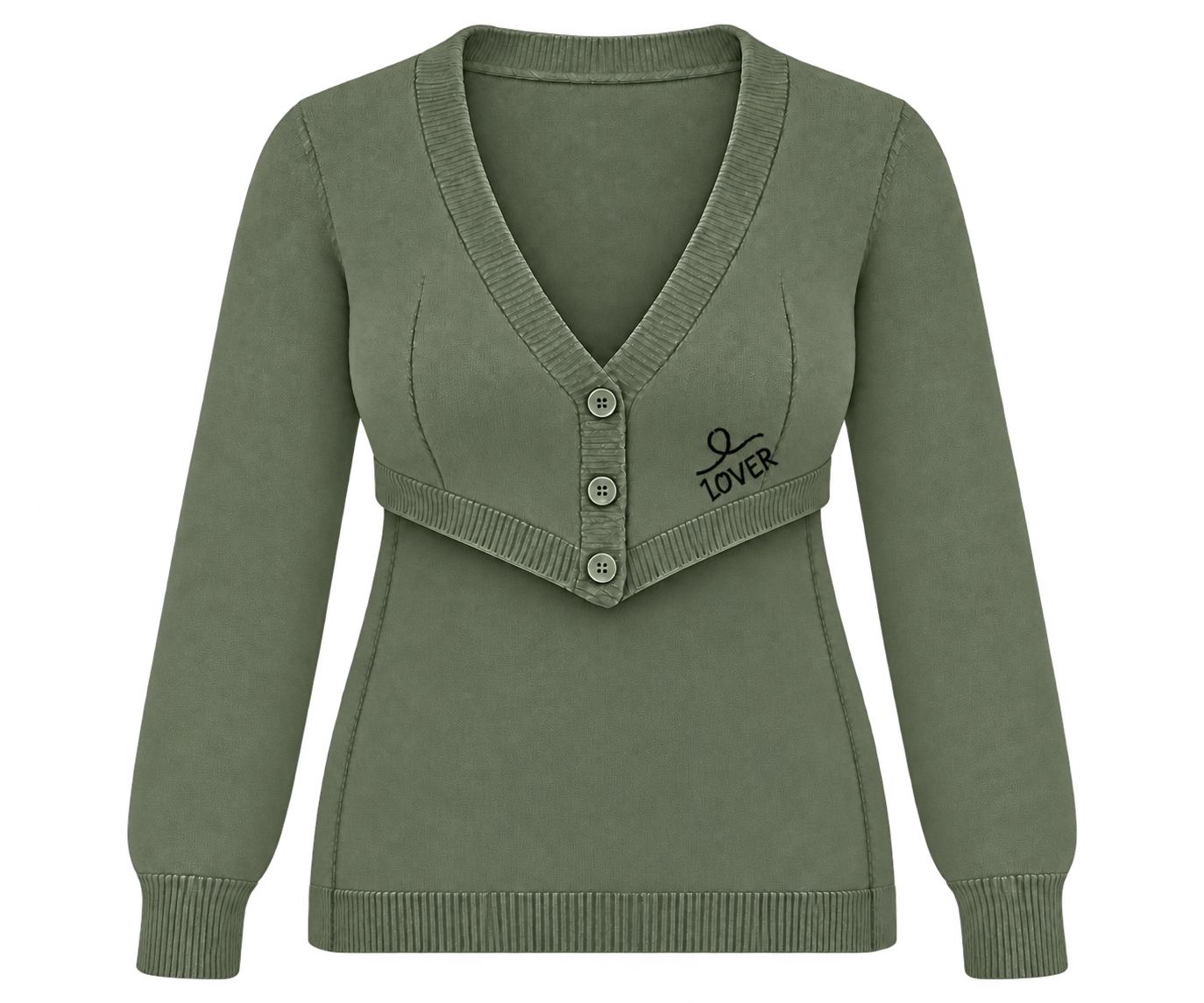 1OVER Longback Cardigan Bra — Moss