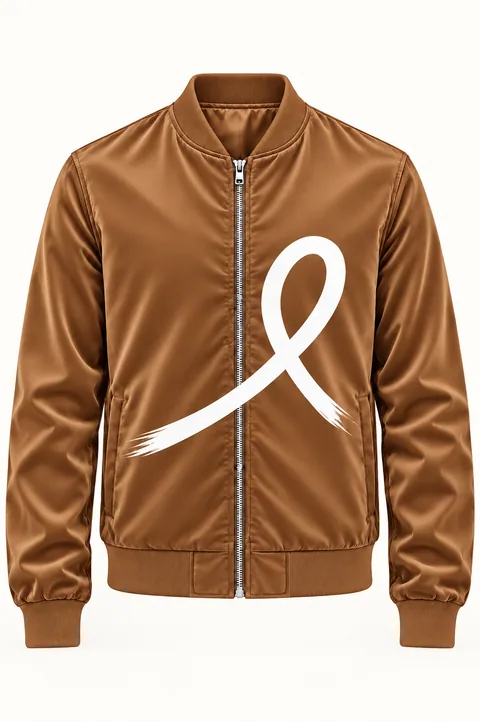 1OVER Ribbon Bomber Jacket — Caramel
