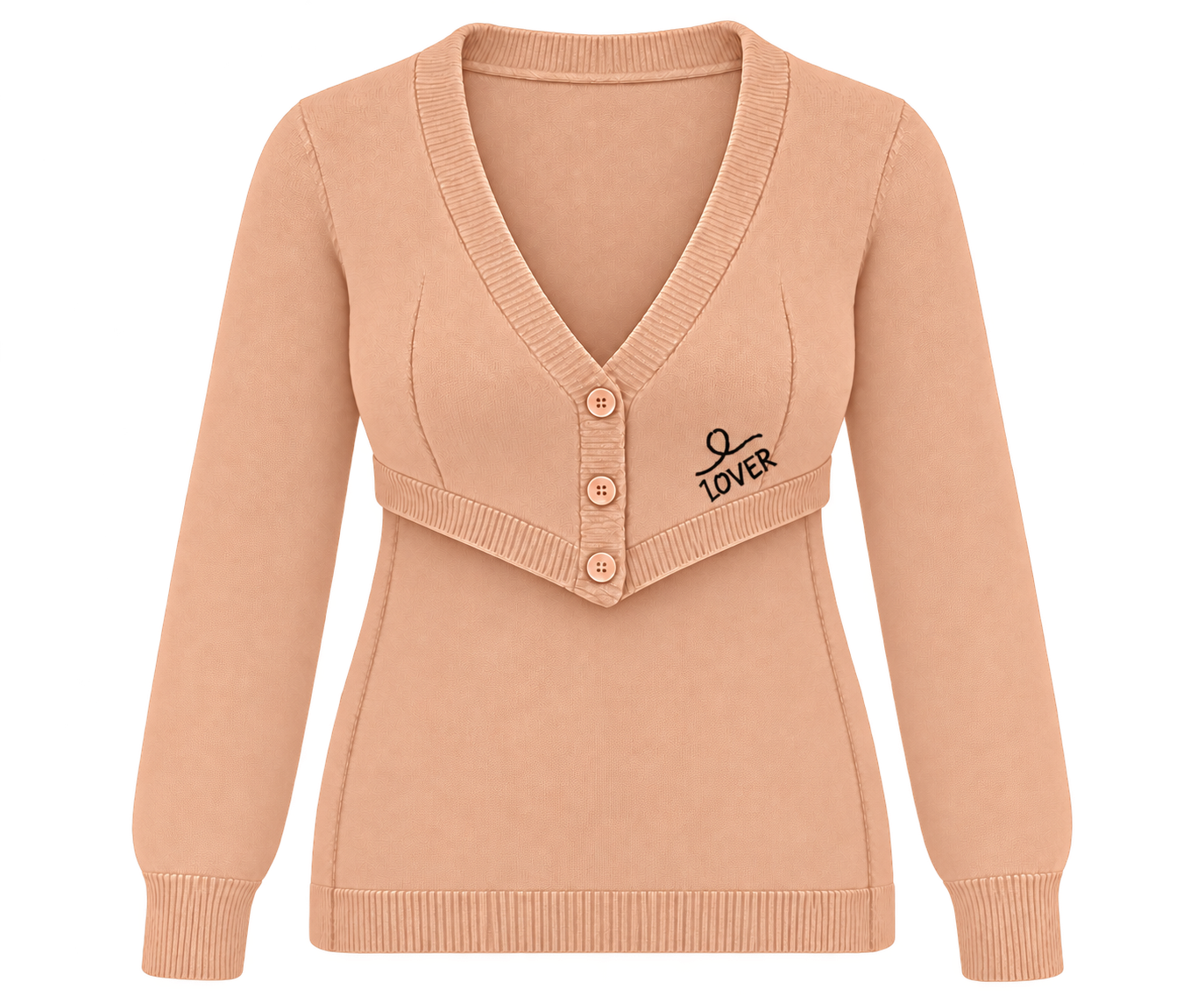 1OVER Longback Cardigan Bra — Peach