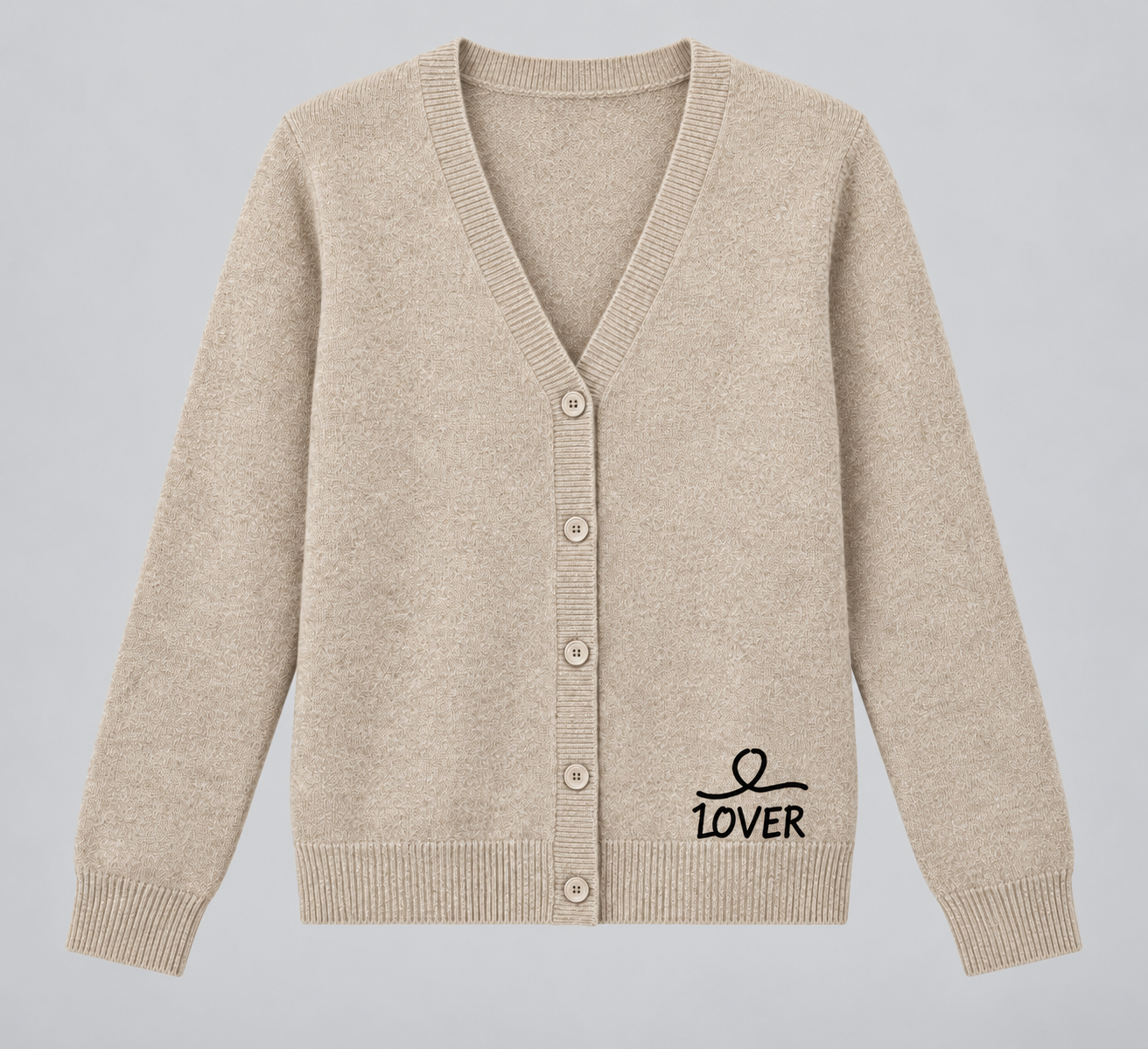 1OVER V-Neck Cardigan — Oatmeal