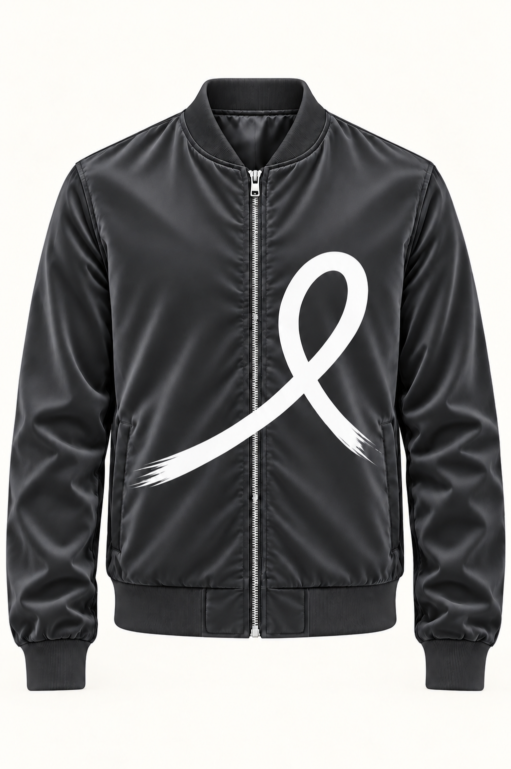 1OVER Ribbon Bomber Jacket — Charcoal