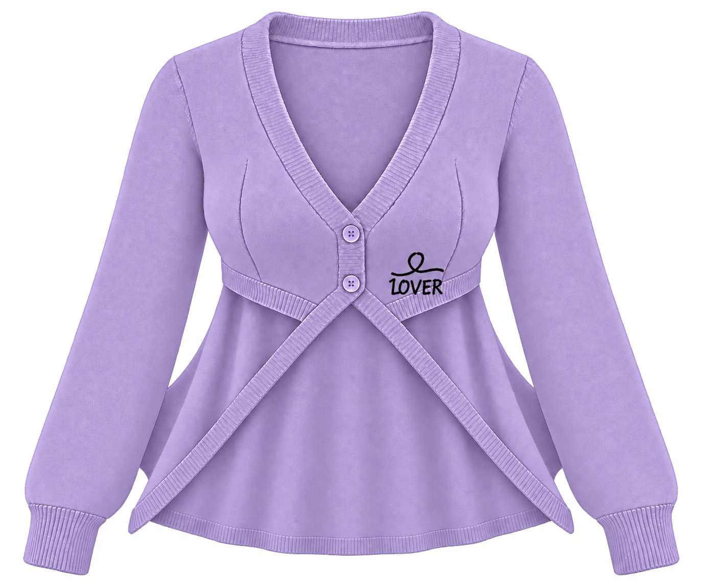1OVER Longback Cape Knit Cardigan — Lavender