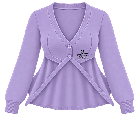 1OVER Longback Cape Knit Cardigan — Lavender
