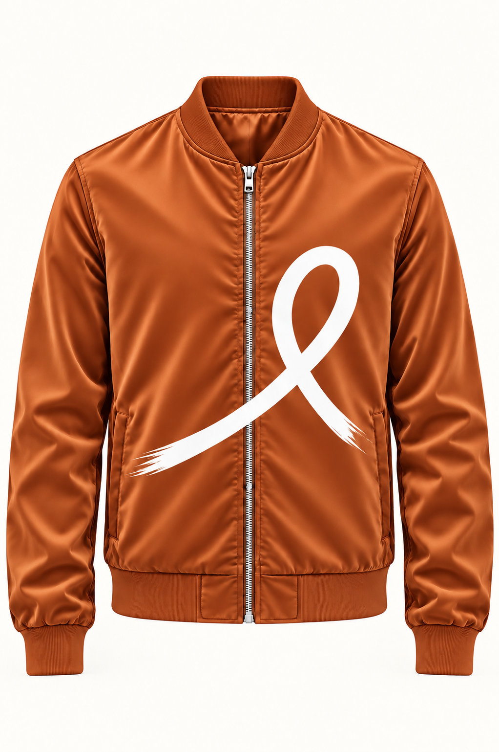 1OVER Ribbon Bomber Jacket — Burnt Orange