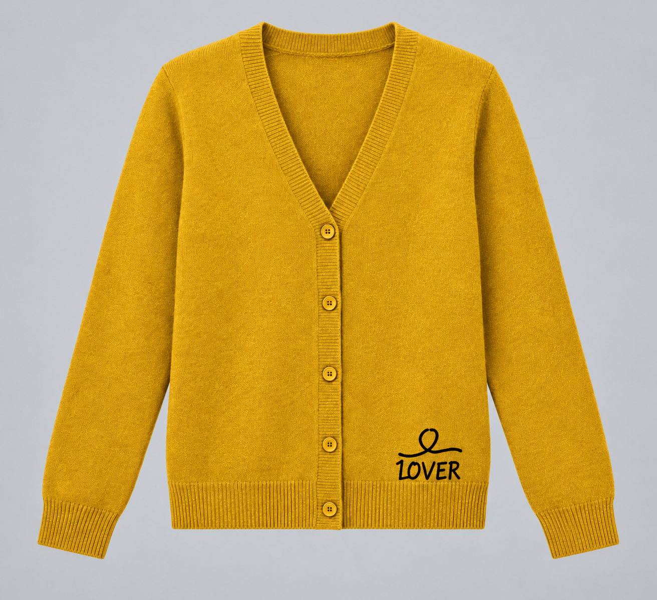 1OVER V-Neck Cardigan — Mustard