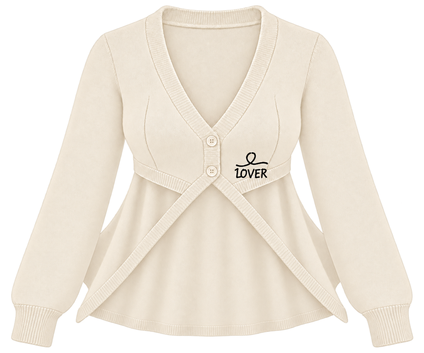 1OVER Longback Cape Knit Cardigan — Cream