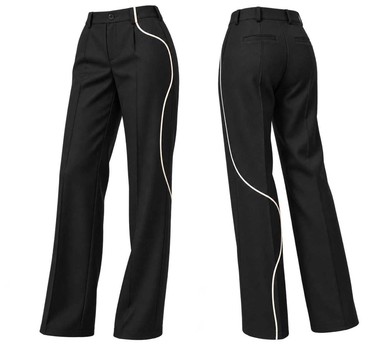 1OVER Path Tailored Trousers — Black