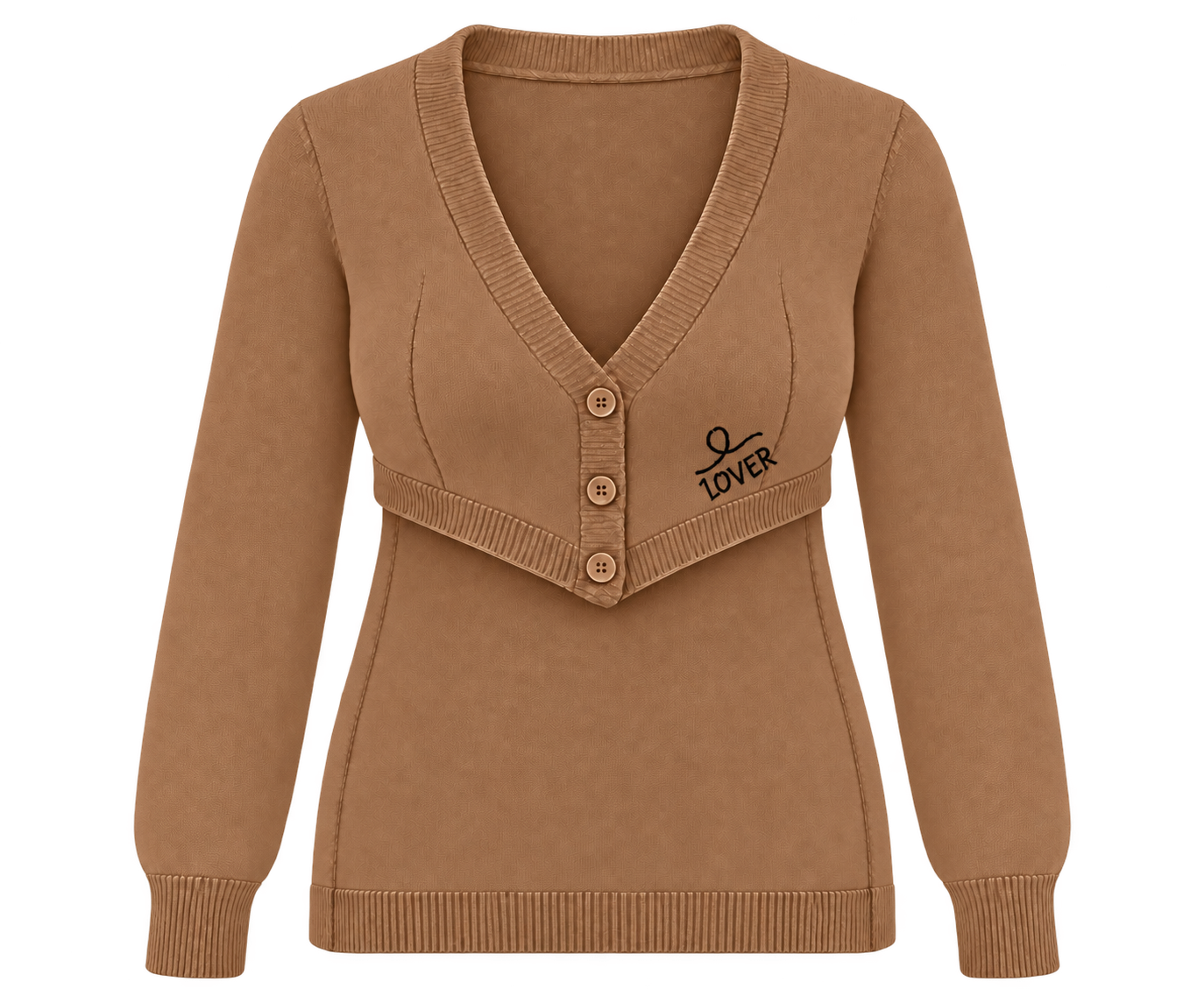 1OVER Longback Cardigan Bra — Caramel