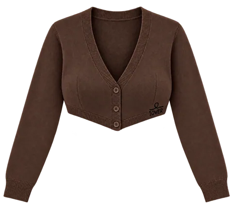 1OVER Cardigan Bra Top — Chocolate