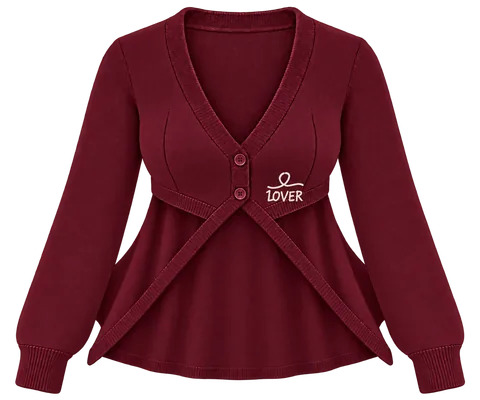 1OVER Longback Cape Knit Cardigan — Burgundy