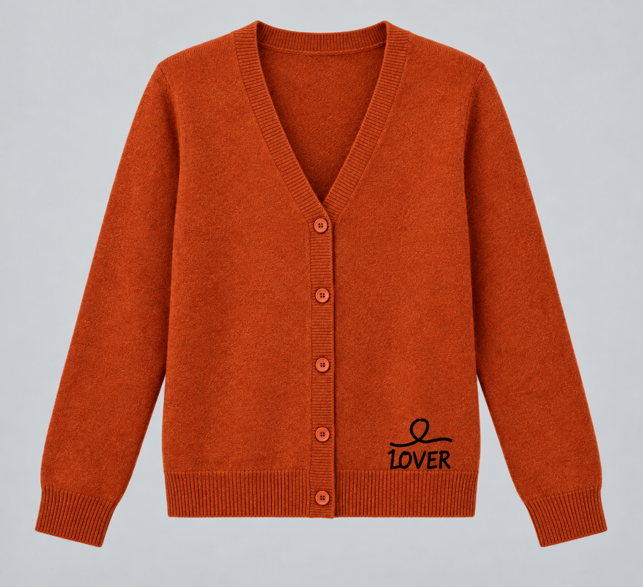 1OVER V-Neck Cardigan — Rust