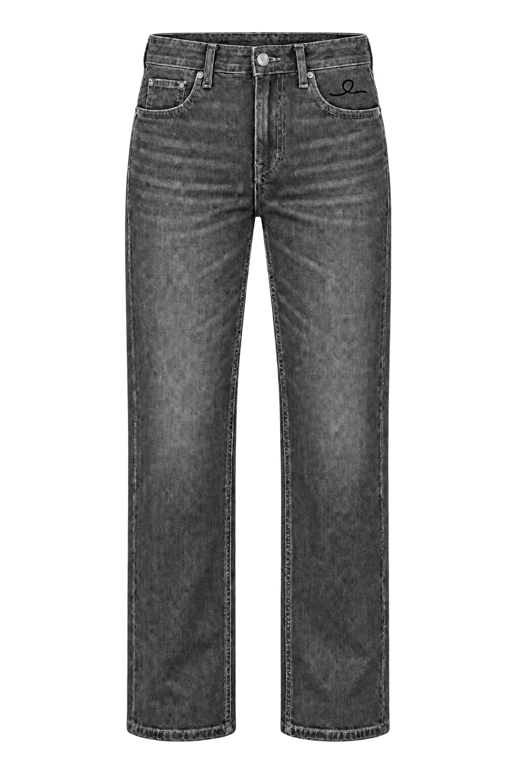 1OVER Ribbon Straight Jeans — Charcoal Gray