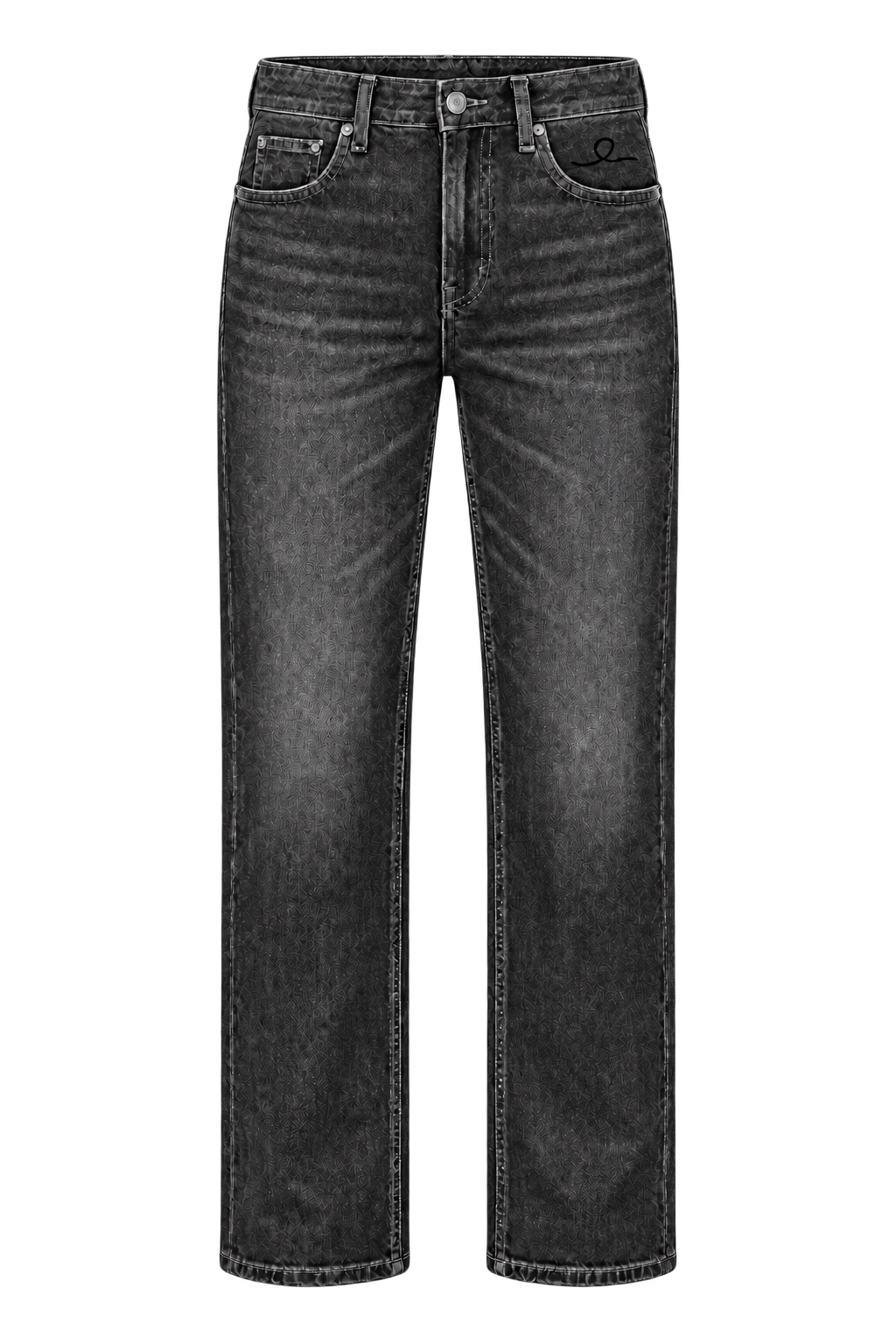 1OVER Ribbon Straight Jeans — Washed Black