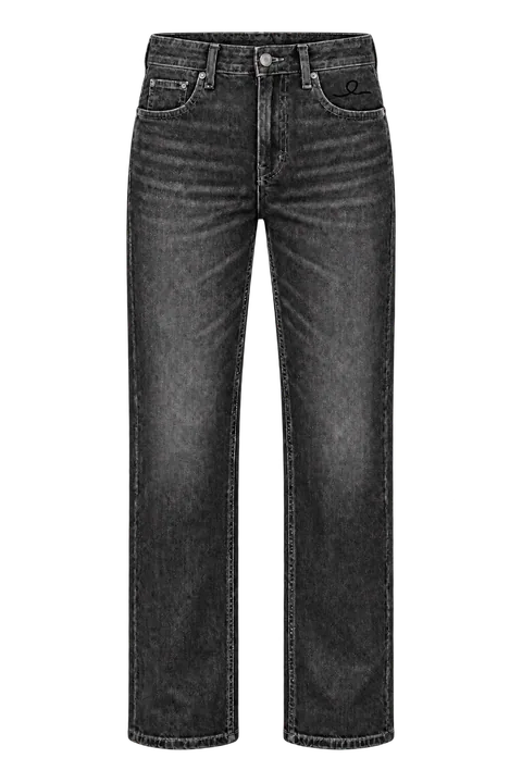 1OVER Ribbon Straight Jeans — Washed Black