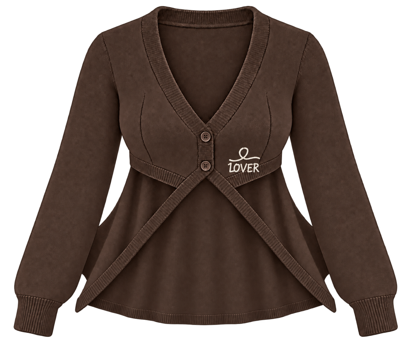 1OVER Longback Cape Knit Cardigan — Espresso
