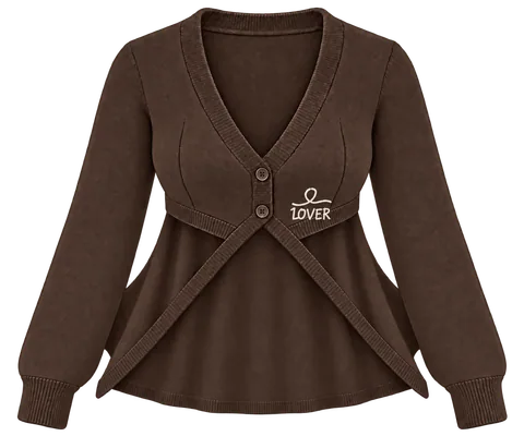 1OVER Longback Cape Knit Cardigan — Espresso