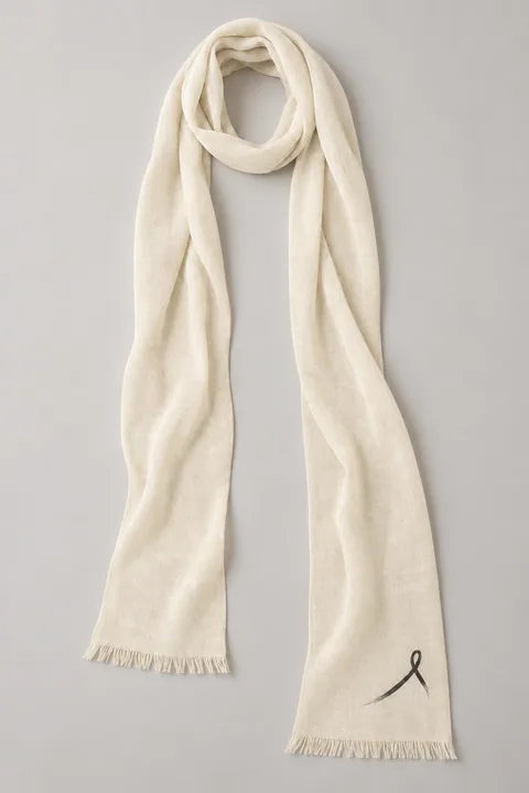 1OVER Ribbon Skinny Scarf — Ivory