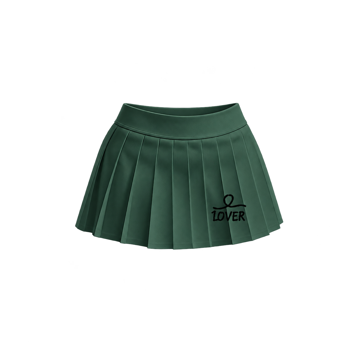 1OVER Pleated Mini Skirt — Forest Green