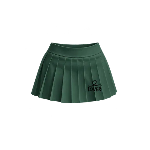 1OVER Pleated Mini Skirt — Forest Green