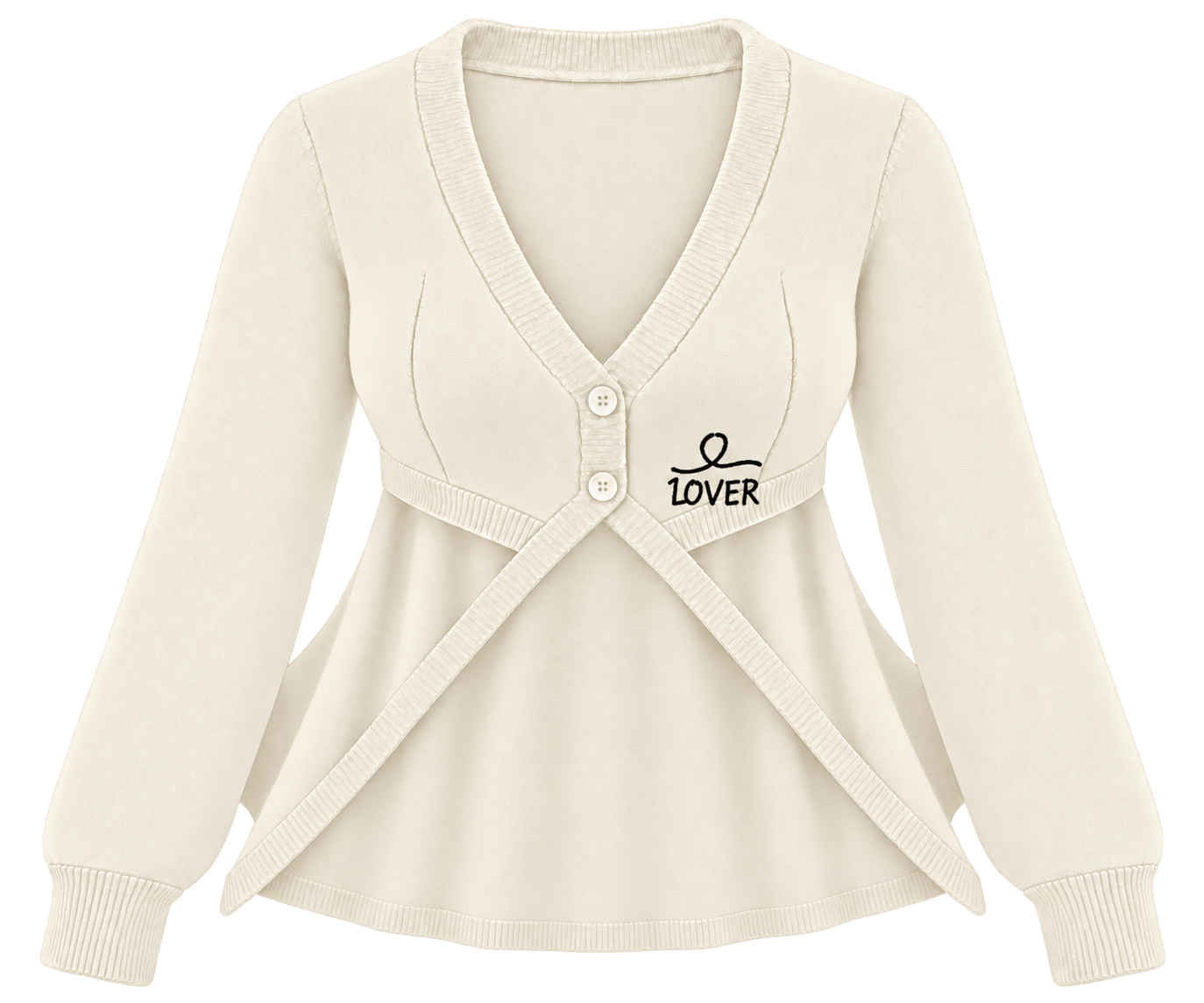 1OVER Longback Cape Knit Cardigan — Ivory