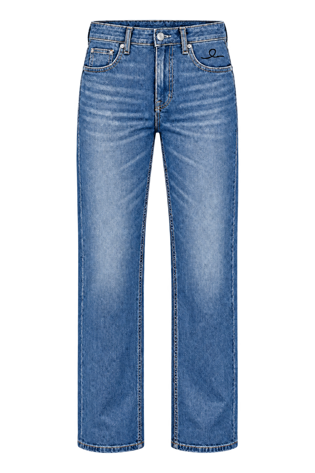 1OVER Ribbon Straight Jeans — Medium Wash