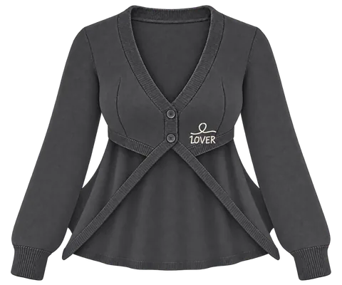 1OVER Longback Cape Knit Cardigan — Charcoal