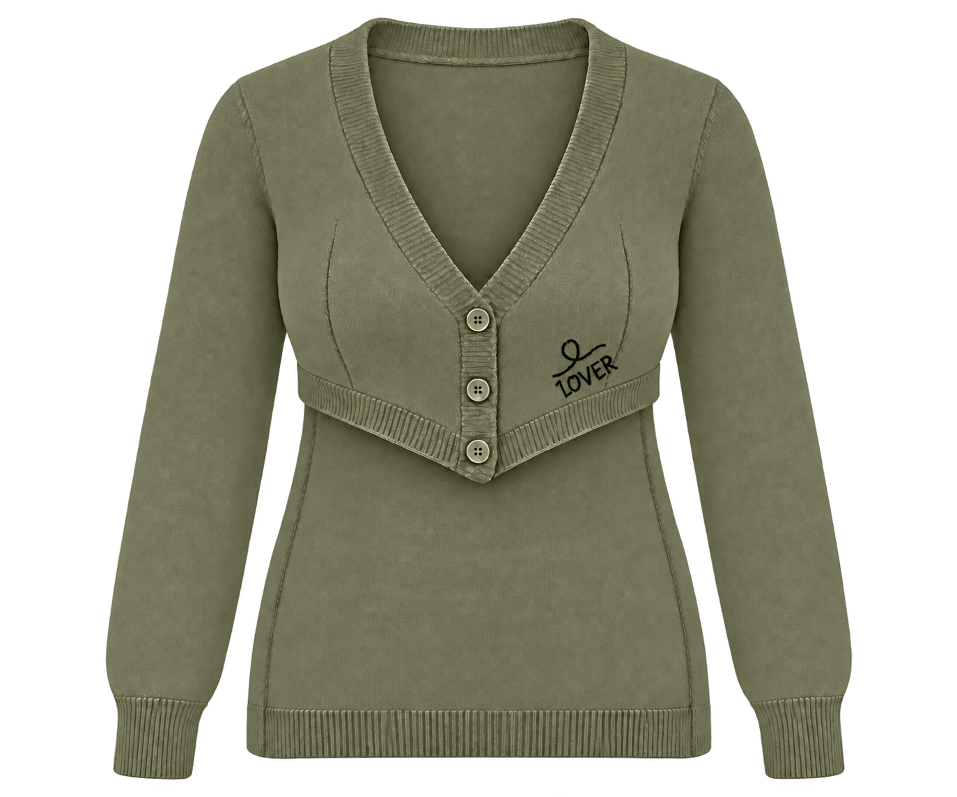 1OVER Longback Cardigan Bra — Olive