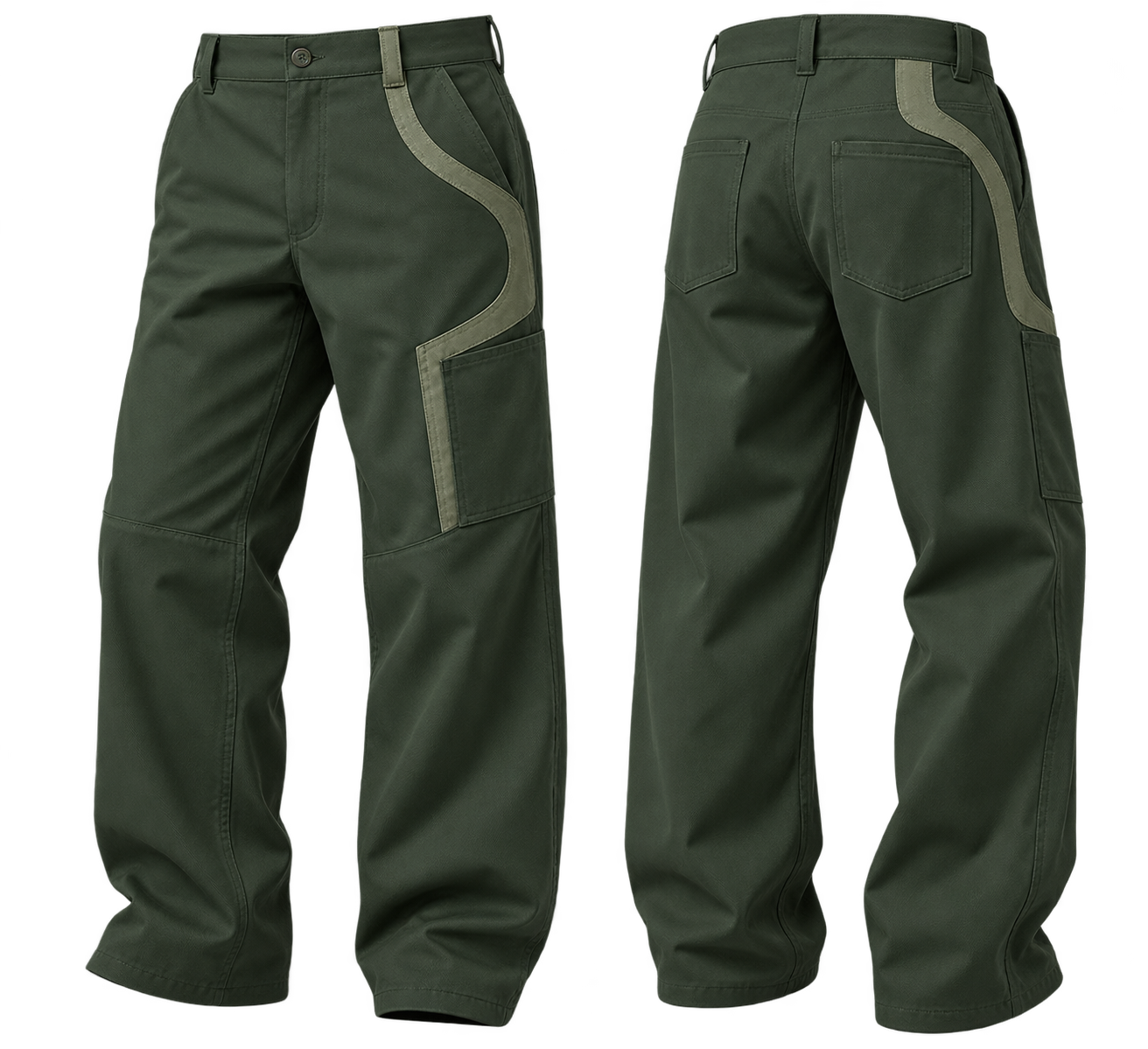 1OVER Bridge Utility Trousers — Forest Green