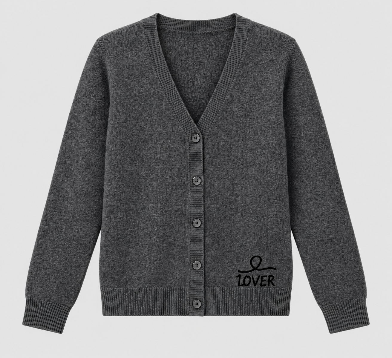 1OVER V-Neck Cardigan — Graphite