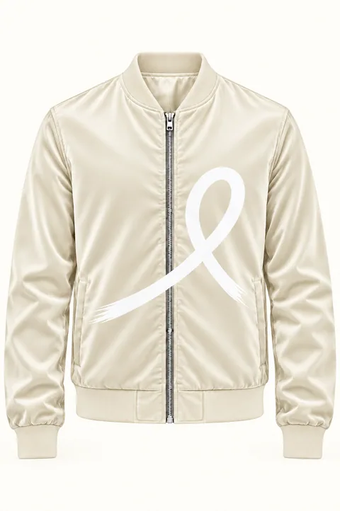 1OVER Ribbon Bomber Jacket — Ivory