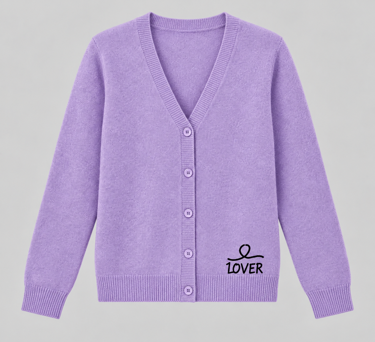1OVER V-Neck Cardigan — Lilac