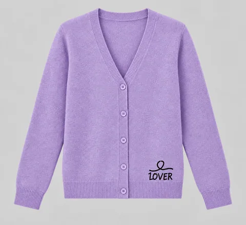 1OVER V-Neck Cardigan — Lilac